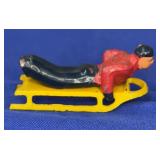1940s Barlcay Manoil Lead Figure on sled 2.75"