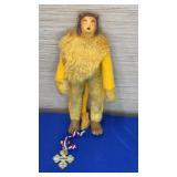 1973 Mego Wizard of Oz Lion Figurine 8" with badge