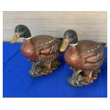 Pair Ceramic Ducks 8" long