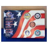 2000 1:64 24K Gold Armed Forces Diecst Tin w/flag