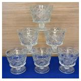 6 Hazel Atlas Big Top Peanutbutter glasses 3.5"