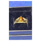 Tigers Eye ring GF? unreadable sz 6.5