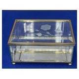 6x4 Etched Glass/Brass Jewelry Box