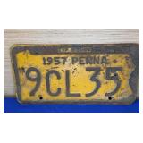 1957 PA License Plate