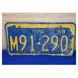 1958 PA License Plate