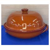 large Terra Cotta Roaster- 1 handle broke 13"