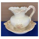 Ceramic Bowl & Pitcher 12" Bowl 10" Pitcher