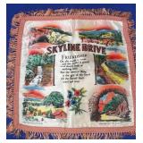 Vtg 17x17 Skyline Drive Souvenir Pillow Cover