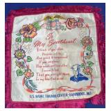 Vtg 17x16 US Navy My Sweetheart Souv Pillow Cover