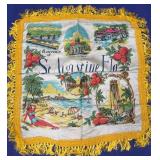 Vtg 16x16 St Augustine Fl Souvenir Pillow Cover