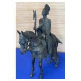 African Bronze Horse w/Nobleman Mossi? 12" tall