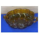6.5" Jeannette Glass Aztec Rose Carnival Candy