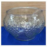 Glass Punch Bowl with Plastic Ladle