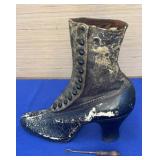 Vtg Shoe w/Button Hook