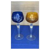 Pair Nachtmann Bleikristall German Cut to Clear 8"