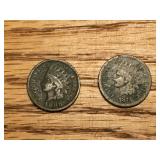 1875,1888 Indian Head Pennys