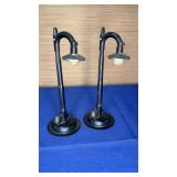 Vtg Train Village Metal Street Lights untested 8"