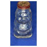 Vtg Hazel Atlas Glass Piggy Bank Syrup Bottle 5"