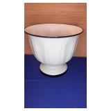 12x10 White Enamel  Pedestal Planter