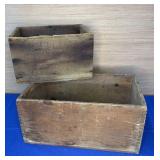 Pair Wood Boxes 15x10x7/11x9x6