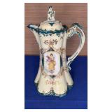10" Vtg Chocolate Pot note repaired lid