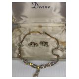 Vintage Necklace Clip on Earring set