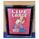 10x12 2004 Framed Homer Simpson Live Large Rock Ha