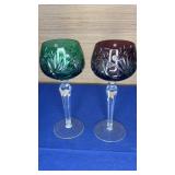 Pair Nachtmann Bleikristall German Cut to Clear 8"