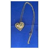 Avon I Love You Heart Pendant  Brooch Necklace