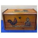 Hand Painted 16x9x9 Wood Bread Box