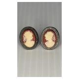 Cameo Clip on Earrings