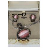 Necklace Clip on Earring set