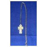 1 1/2" Pearl Cross Necklace