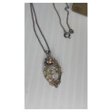 1997 Avon Sterling Silver Diamond Cut "P" Necklace