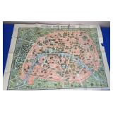 30x22 Paris Souvenir Guide/ Street Map double side