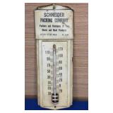 Vtg Metal Advertising Thermometer note cond 8"