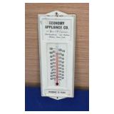 Vtg Metal Advertising Thermometer works 6.5"
