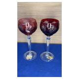 Pair Nachtmann Bleikristall German Cut to Clear