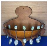Wood Wall Pocket Bird Spoon Holder with spoons