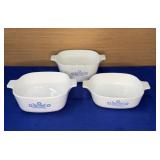 Corning Ware 1, 1.5,1.75 qt Blue Cornflower Dishes