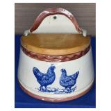 Porcelain Salt Box Wood Lid 6x6