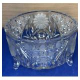 7.5" 3 Footed Glass Centerpiece Bowl