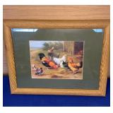 11x13 Framed Chicken Print no shipping