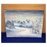 12x9 Oil on Canvas Winter Scene