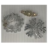 Silver Tone Brooch lot