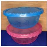Large 12" Plastic Food Storage Bowls w/lids