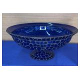 11" Stained Glass Pedestal Center Bowl