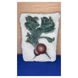 7x10 Concrete Radish Plaque note cond