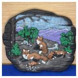 10x9 Ceramic Fox Plaque