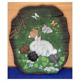 9x10 Ceramic Bunny Plaque